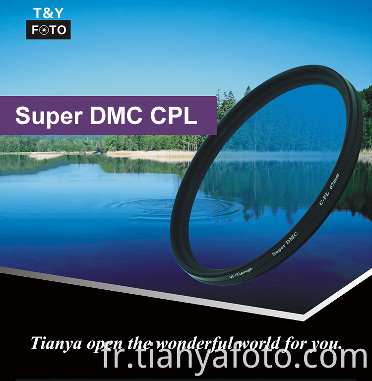 Filtre polarisant circulaire super mince DMC CPL Wtianya pour appareil photo